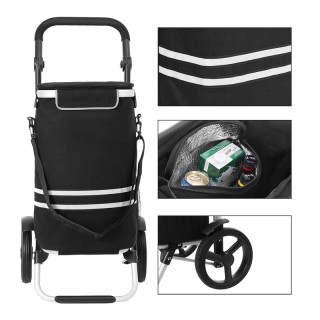 Υφασμάτινο Πτυσσόμενο Καρότσι Λαϊκής 44 x 27 x 100 cm Χρώματος Μαύρ... Υφασμάτινο Πτυσσόμενο Καρότσι Λαϊκής 44 x 27 x 100 cm Χρώματος Μαύρ...