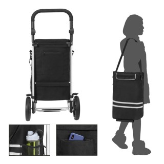 Υφασμάτινο Πτυσσόμενο Καρότσι Λαϊκής 44 x 27 x 100 cm Χρώματος Μαύρ... Υφασμάτινο Πτυσσόμενο Καρότσι Λαϊκής 44 x 27 x 100 cm Χρώματος Μαύρ...