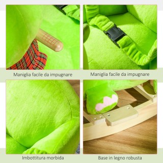 HOMCOM κουνιστή πολυθρόνα με ρόδες σε σχήμα δράκου για παιδιά 18-36...