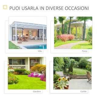 Outsunny μοντέρνος 2θέσιος πάγκος κήπου με τραπέζι και τρύπα για ομ... Outsunny μοντέρνος 2θέσιος πάγκος κήπου με τραπέζι και τρύπα για ομ...