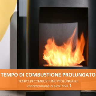 Τζάκι HOMCOM Βιοαιθανόλης με Δεξαμενή 1,5L, Κάλυψη έως 20㎡, 46,5x53...