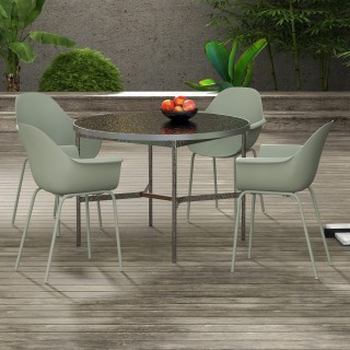 Outsunny Σετ 4 στοιβαζόμενες καρέκλες κήπου με αντιολισθητικά πόδια... Outsunny Σετ 4 στοιβαζόμενες καρέκλες κήπου με αντιολισθητικά πόδια...