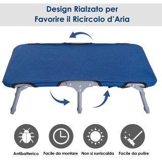 PawHut πτυσσόμενο κρεβάτι σκύλου σε ύφασμα Oxford, μπλε, 71x58x18 c...