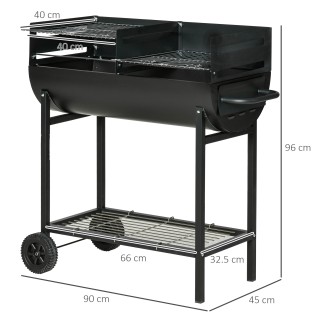 Outsunny Steel Barbecue με 2 Ανεξάρτητες Σχάρες Μαύρες 90cm x 45cm ... Outsunny Steel Barbecue με 2 Ανεξάρτητες Σχάρες Μαύρες 90cm x 45cm ...