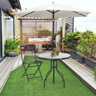 Τραπεζάκι σαλονιού Outsunny από ατσάλι με σκληρυμένο γυαλί 80 x 72 ... Τραπεζάκι σαλονιού Outsunny από ατσάλι με σκληρυμένο γυαλί 80 x 72 ...