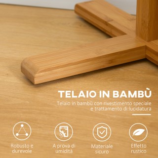 Ξύλινος Καλόγερος από Μπαμπού με 8 Γάντζους 49.5 x 49.5 x 178 cm HO... Ξύλινος Καλόγερος από Μπαμπού με 8 Γάντζους 49.5 x 49.5 x 178 cm HO...