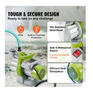 Ηλεκτρική Αντλία Κήπου 1100 W VEVOR SDK4560LH220V6P9AV2 Ηλεκτρική Αντλία Κήπου 1100 W VEVOR SDK4560LH220V6P9AV2