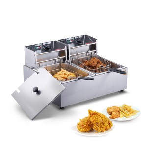 Ηλεκτρική Διπλή Φριτέζα Λαδιού 2 x 8.6 Lt 5000 W 540 x 450 x 300 mm... Ηλεκτρική Διπλή Φριτέζα Λαδιού 2 x 8.6 Lt 5000 W 540 x 450 x 300 mm...