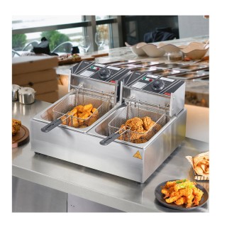 Ηλεκτρική Διπλή Φριτέζα Λαδιού 2 x 8.6 Lt 5000 W 540 x 450 x 300 mm... Ηλεκτρική Διπλή Φριτέζα Λαδιού 2 x 8.6 Lt 5000 W 540 x 450 x 300 mm...