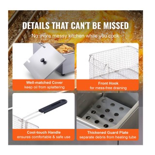 Ηλεκτρική Διπλή Φριτέζα Λαδιού 2 x 8.6 Lt 5000 W 540 x 450 x 300 mm... Ηλεκτρική Διπλή Φριτέζα Λαδιού 2 x 8.6 Lt 5000 W 540 x 450 x 300 mm...