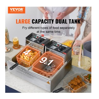 Ηλεκτρική Διπλή Φριτέζα Λαδιού 2 x 8.6 Lt 5000 W 540 x 450 x 300 mm... Ηλεκτρική Διπλή Φριτέζα Λαδιού 2 x 8.6 Lt 5000 W 540 x 450 x 300 mm...