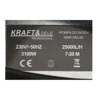 Ηλεκτρική Υποβρύχια Αντλία Όμβριων & Καθαρών Υδάτων 3100 W Kraft&De... Ηλεκτρική Υποβρύχια Αντλία Όμβριων & Καθαρών Υδάτων 3100 W Kraft&De...