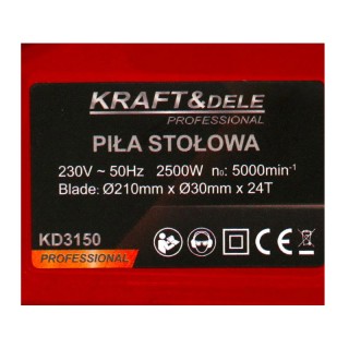 Ηλεκτρικό Δισκοπρίονο Πάγκου 210 mm 2500 W Kraft&Dele KD-3150 Ηλεκτρικό Δισκοπρίονο Πάγκου 210 mm 2500 W Kraft&Dele KD-3150