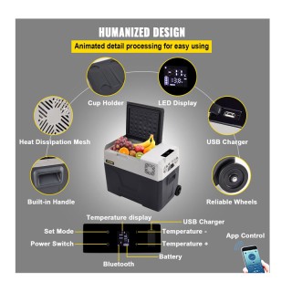 Ηλεκτρικό Φορητό Ψυγείο με 2 Ρόδες 40 Lt 60W 12/24V VEVOR BX-YSSCZB... Ηλεκτρικό Φορητό Ψυγείο με 2 Ρόδες 40 Lt 60W 12/24V VEVOR BX-YSSCZB...