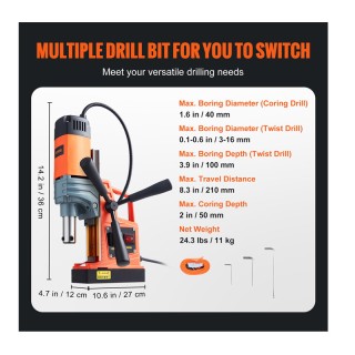 Ηλεκτρικό Μαγνητικό Δράπανο 1300 W VEVOR CLZJKXZ140MM1FIR5V2 Ηλεκτρικό Μαγνητικό Δράπανο 1300 W VEVOR CLZJKXZ140MM1FIR5V2