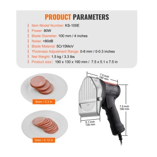 Ηλεκτρικό Μαχαίρι Κοπής Γύρου 100 mm 80 W VEVOR TEQKRDW80WBDNAO7VV2 Ηλεκτρικό Μαχαίρι Κοπής Γύρου 100 mm 80 W VEVOR TEQKRDW80WBDNAO7VV2