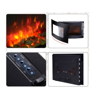 Ηλεκτρικό Τζάκι Τοίχου με LED Φωτισμό και Τηλεχειριστήριο 2000 W HO...