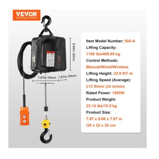 Ηλεκτρικό Χειροκίνητο/Ενσύρματο/Ασύρματο Βαρούλκο 498.95 Kg 1500 W ... Ηλεκτρικό Χειροκίνητο/Ενσύρματο/Ασύρματο Βαρούλκο 498.95 Kg 1500 W ...