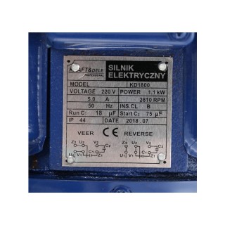Ηλεκτρικός Κινητήρας 1.1 kW 220 V Kraft&Dele KD-1800 Ηλεκτρικός Κινητήρας 1.1 kW 220 V Kraft&Dele KD-1800