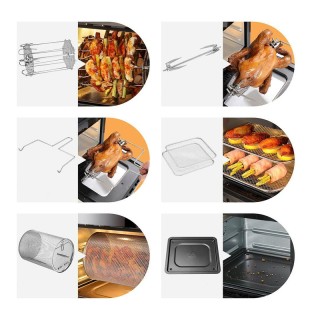 Ηλεκτρικό Φουρνάκι / Φριτέζα Αέρος 12 Lt Μαύρο / Inox 1800 W Bakaji... Ηλεκτρικό Φουρνάκι / Φριτέζα Αέρος 12 Lt Μαύρο / Inox 1800 W Bakaji...