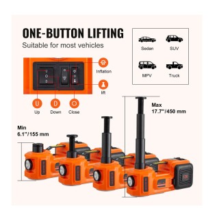 Ηλεκτρικός Υδραυλικός Γρύλος Ανύψωσης Αυτοκινήτου 5 Τόνων 12V με Αν...