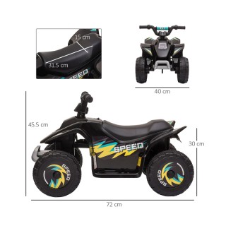 Ηλεκτροκίνητη Γουρούνα 6 V Χρώματος Μαύρο HOMCOM 370-166V90BK