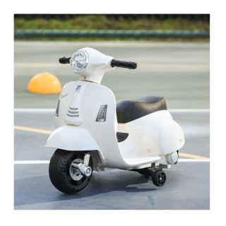 Ηλεκτροκίνητη Μηχανή Vespa 6 V Χρώματος Λευκό HOMCOM 370-138WT
