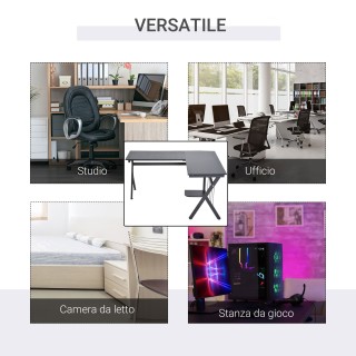 Γωνιακό γραφείο HomCom σε ξύλο, μαύρο, 155x130x76cm A2-0081