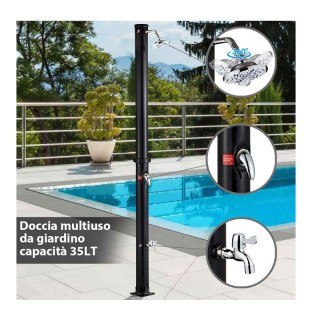 Ηλιακό Θερμαινόμενο Ντους Εξωτερικού Χώρου 35 Lt 16.5 x 16.5 x 220 ...