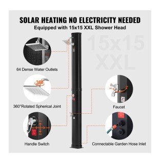 Ηλιακό Θερμαινόμενο Ντους Εξωτερικού Χώρου 35 Lt 220 x 180 x 2170 m... Ηλιακό Θερμαινόμενο Ντους Εξωτερικού Χώρου 35 Lt 220 x 180 x 2170 m...