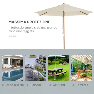 Ομπρέλα Outsunny Garden and Terrace σε πολυεστερικό ξύλο 2,5x2,3m μ...