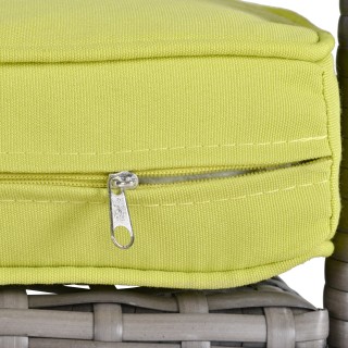 Πολυθρόνα Outsunny Garden σε PE Rattan με γκρι και πράσινα επενδυμέ... Πολυθρόνα Outsunny Garden σε PE Rattan με γκρι και πράσινα επενδυμέ...