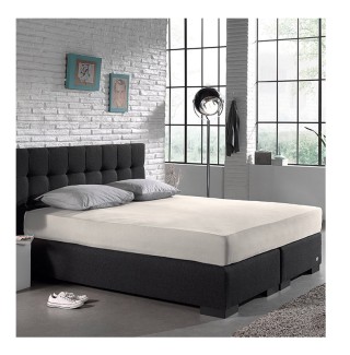 Υπέρδιπλο Σεντόνι Jersey με Λάστιχο 160 x 200 x 30 cm Χρώματος Κρεμ... Υπέρδιπλο Σεντόνι Jersey με Λάστιχο 160 x 200 x 30 cm Χρώματος Κρεμ...