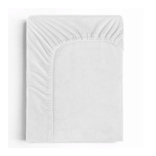 Υπέρδιπλο Βελούδινο Σεντόνι με Λάστιχο 160 x 200 cm Χρώματος Λευκό ... Υπέρδιπλο Βελούδινο Σεντόνι με Λάστιχο 160 x 200 cm Χρώματος Λευκό ...