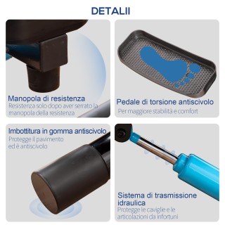 HOMCOM Stepper με οθόνη LCD, ρυθμιζόμενο τιμόνι και ελαστικές ταινί...