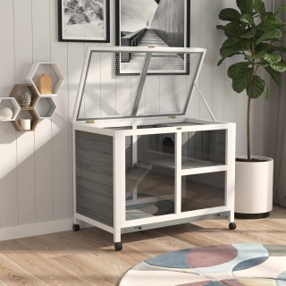 Ξύλινο Τροχήλατο Κλουβί Κουνελιών με 2 Επίπεδα 91.5 x 53.3 x 73 cm ... Ξύλινο Τροχήλατο Κλουβί Κουνελιών με 2 Επίπεδα 91.5 x 53.3 x 73 cm ...