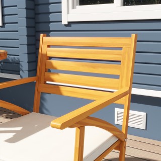 Outsunny σετ κήπου 3 τεμαχίων από ξύλο πεύκου με στρογγυλό τραπέζι ...