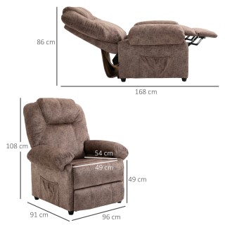 HOMCOM Χειροκίνητη ανακλινόμενη πολυθρόνα χαλάρωσης από ύφασμα με έ... HOMCOM Χειροκίνητη ανακλινόμενη πολυθρόνα χαλάρωσης από ύφασμα με έ...