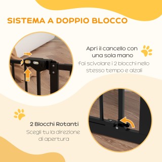 PawHut Ρυθμιζόμενη πύλη σκύλου έως 100 cm χωρίς βίδες με 2 προεκτάσ...