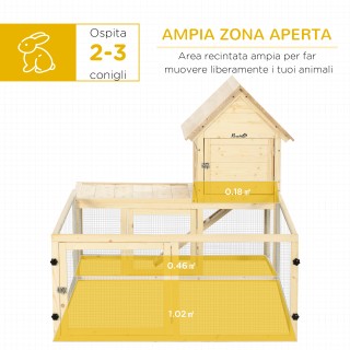 PawHut Indoor Spruce Hutch με αφαιρούμενο δίσκο, 3 πόρτες και εξωτε...