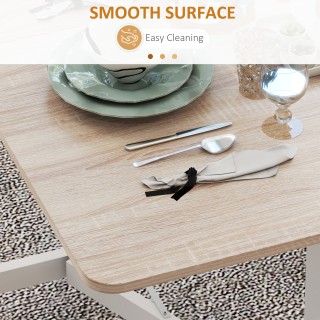 HOMCOM Μοντέρνο Πτυσσόμενο Τραπέζι με 2 Φύλλα με Ροδάκια από MDF κα...