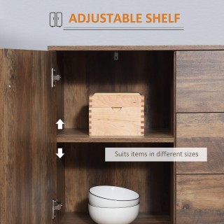 HOMCOM Μοντέρνος μπουφές σε μοριοσανίδα και μέταλλο με 2 ντουλάπια ...