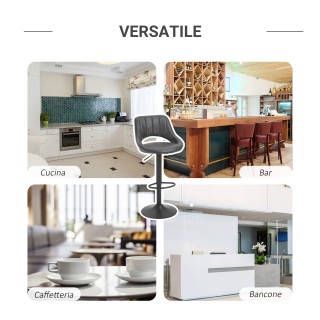 HOMCOM Σετ 2 σκαμπό μπαρ με ρυθμιζόμενο ύψος και υποπόδιο, από συνθ... HOMCOM Σετ 2 σκαμπό μπαρ με ρυθμιζόμενο ύψος και υποπόδιο, από συνθ...