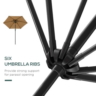 Outsunny Tilting Garden Umbrella 2,3x2m με άνοιγμα μανιβέλας και 6 ...