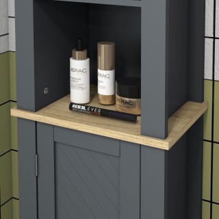 kleankin στήλη μπάνιου εξοικονόμησης χώρου με ντουλάπι και 3 ανοιχτ... kleankin στήλη μπάνιου εξοικονόμησης χώρου με ντουλάπι και 3 ανοιχτ...