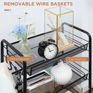 Πολυλειτουργικό Μεταλλικό Τρόλεϊ με 4 Ράφια 45 x 26.5 x 84 cm HOMCO... Πολυλειτουργικό Μεταλλικό Τρόλεϊ με 4 Ράφια 45 x 26.5 x 84 cm HOMCO...