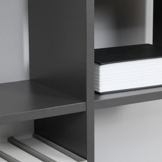 HOMCOM Μοντέρνα Βιβλιοθήκη 5 Επιπέδων με 8 Ανοιχτά Ράφια Μοριοσανίδ...