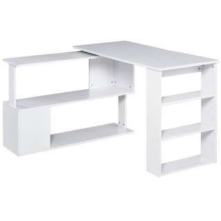 Homcom Γωνιακό Γραφείο με 5 Ράφια Λευκό 120 x 100 x 74,5 εκ. 836-074WT Homcom Γωνιακό Γραφείο με 5 Ράφια Λευκό 120 x 100 x 74,5 εκ. 836-074WT