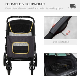 PawHut Πτυσσόμενο καρότσι σκύλου για μεσαίου μεγέθους σκύλους από α...