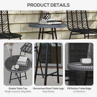 Τραπεζάκι Σαλονιού Outsunny Μοντέρνο Κήπου με Ξύλινη Πλαστική Επιφά...